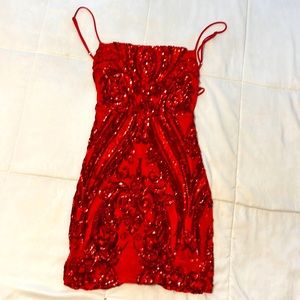 Red mini dress